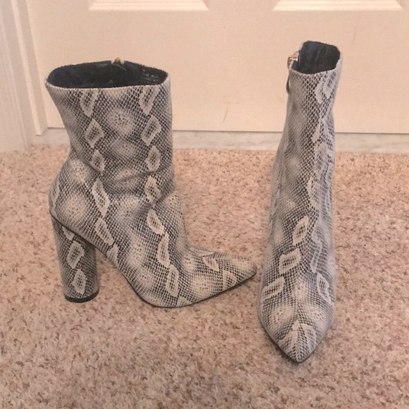 Snakeskin Booties - Picture 1 of 4